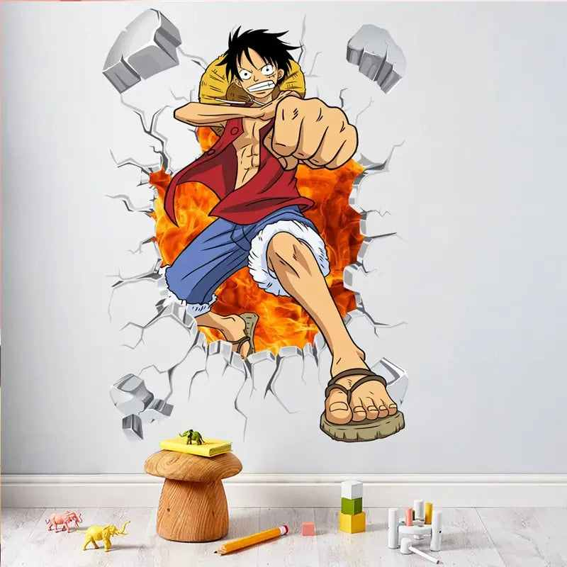 Décorez avec l'autocollant mural Luffy, One Piece, Manga.