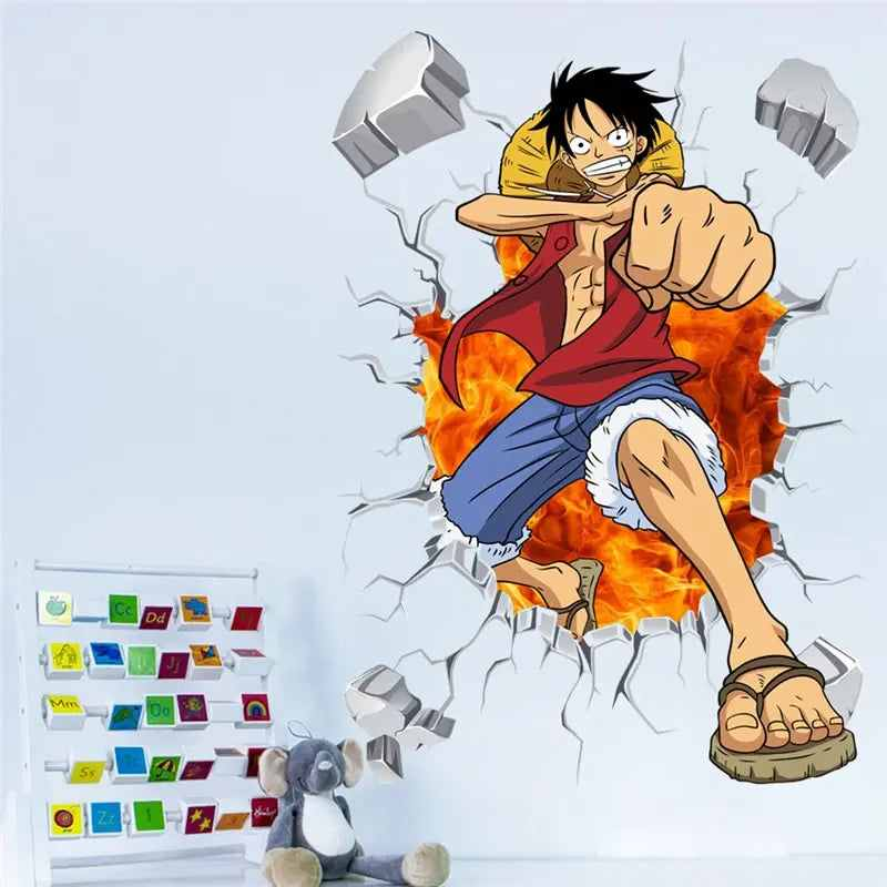 Créez une ambiance dynamique avec l'autocollant mural Luffy.